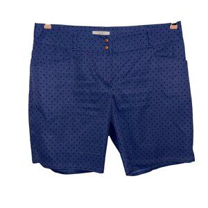 Adidas Mens Blue Polka Dot Golf Shorts Size 38 Button Closure & Pockets